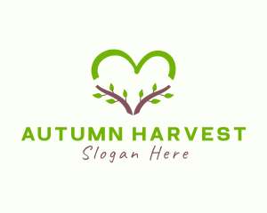 Nature Heart Leaf logo design