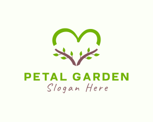 Nature Heart Leaf logo design