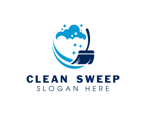 Broom Sweeping Cleaning logo