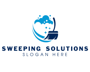 Broom Sweeping Cleaning logo design