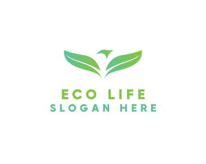 Eco Bird Leaf logo design