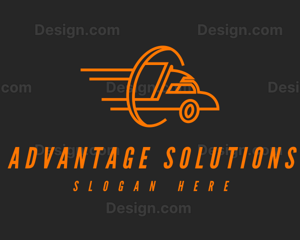 Orange Trucking Business Logo