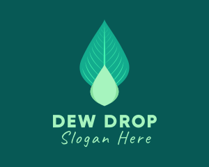 Natural Leaf Droplet logo design