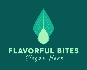 Natural Leaf Droplet logo design