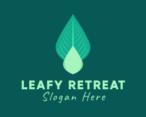 Natural Leaf Droplet logo design