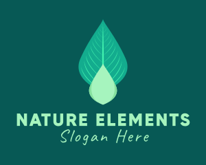 Natural Leaf Droplet logo design