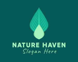 Natural Leaf Droplet logo design