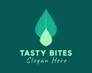 Natural Leaf Droplet logo design