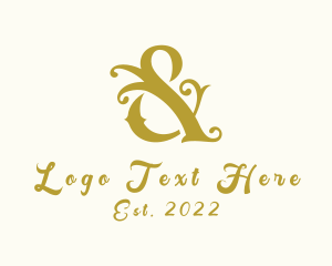 Gold Stylish Ampersand logo