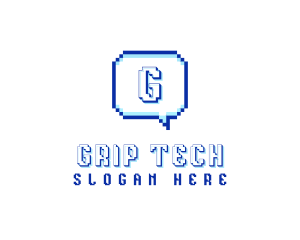 Pixelated Communication Tech logo design