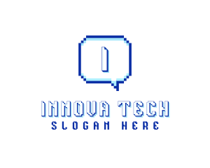 Pixelated Communication Tech logo design