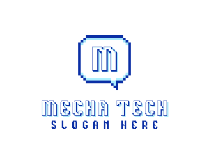 Pixelated Communication Tech logo design