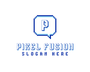 Pixelated Communication Tech logo design