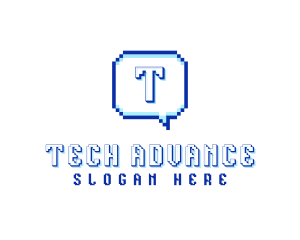 Pixelated Communication Tech logo design