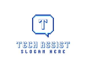 Pixelated Communication Tech logo design