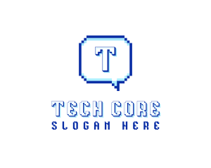 Pixelated Communication Tech logo design