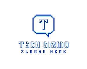 Pixelated Communication Tech logo design