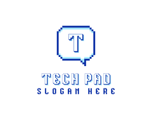 Pixelated Communication Tech logo design