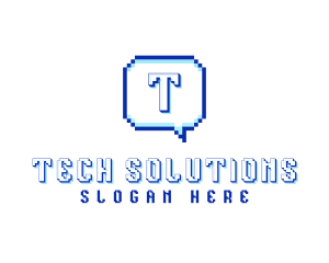 Pixelated Communication Tech logo design