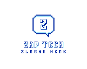 Pixelated Communication Tech logo design