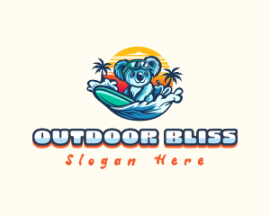 Koala Surfer Surfing logo design