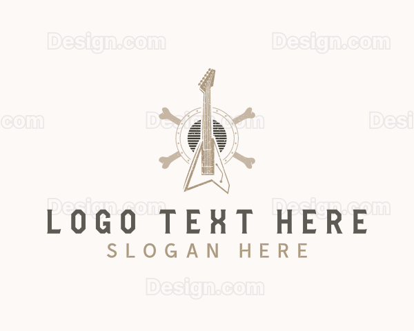 Metal Band Electric Guitar Logo