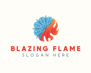 Snowflake Fire Heat logo design