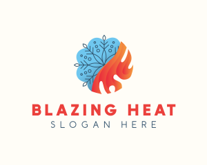 Snowflake Fire Heat logo design