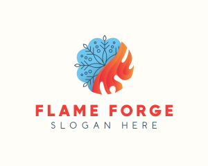 Snowflake Fire Heat logo design