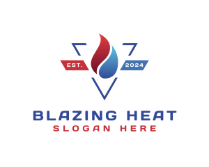 Cooling Heating Fire logo design