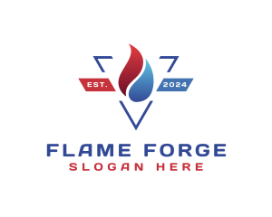 Cooling Heating Fire logo design