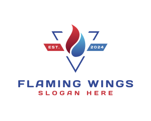 Cooling Heating Fire logo design