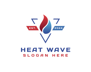 Cooling Heating Fire logo design