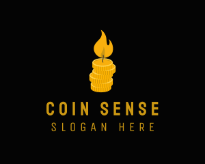 Coin Money Candle  logo design