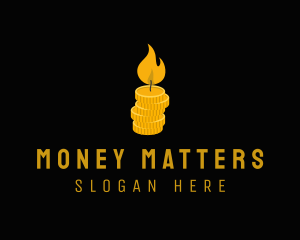 Coin Money Candle  logo design