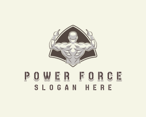 Strong Muscle Man logo design