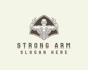 Strong Muscle Man logo design