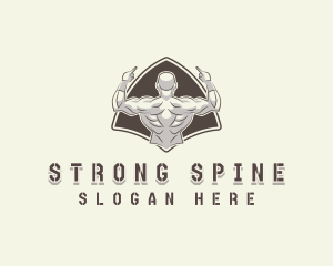 Strong Muscle Man logo design