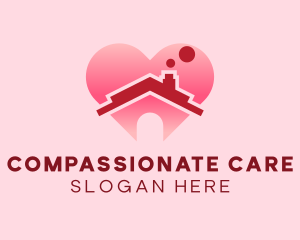 Pink Heart House logo design