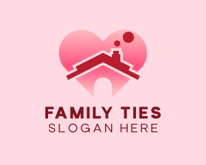 Pink Heart House logo design