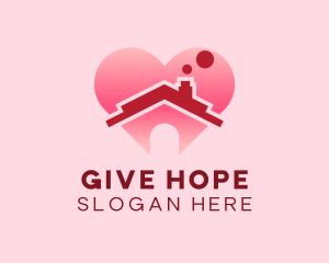 Pink Heart House logo design