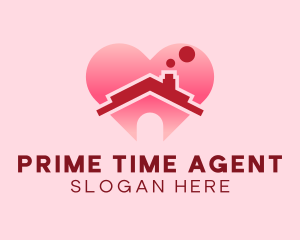 Pink Heart House logo design