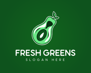 Avocado Fruit Greens logo design