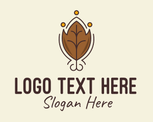 Brown Autumn Leaf Logo