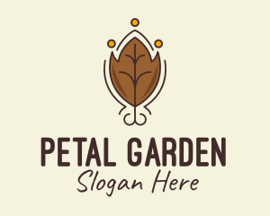 Brown Autumn Leaf logo design