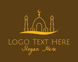 Golden Mosque Outline logo