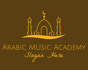 Golden Mosque Outline logo