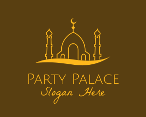 Golden Mosque Outline logo design