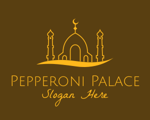 Golden Mosque Outline logo design