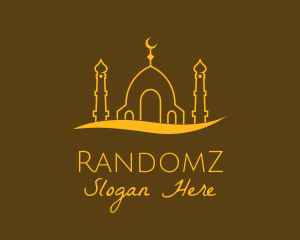 Golden Mosque Outline logo